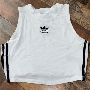 White Adidas Crop Top